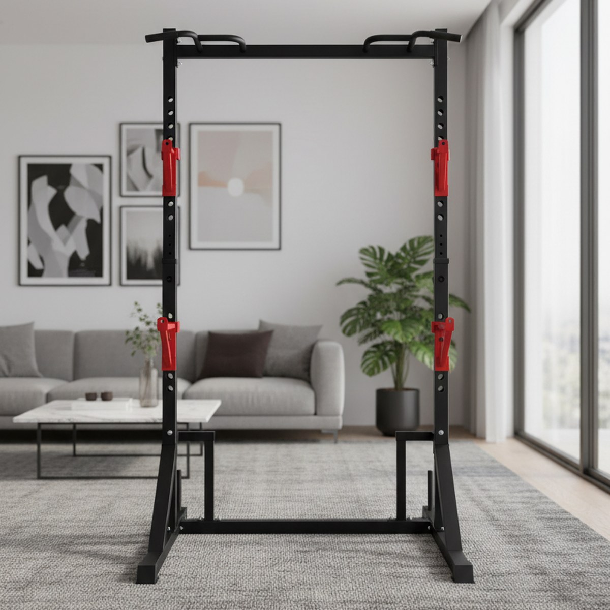 Home Gym Pull Up - Rack de musculation réglable avec barre