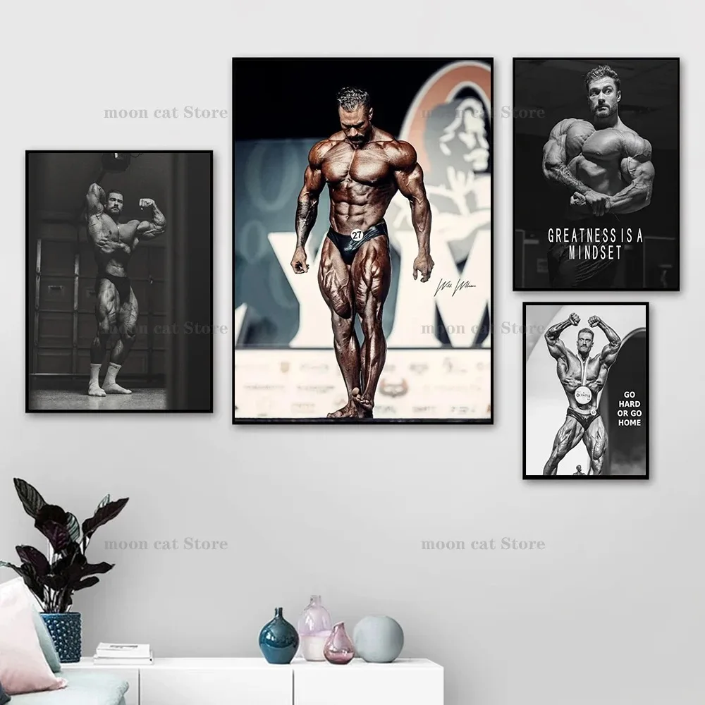 Home Gym Quotes - Peinture sur toile de Chris Bumstead,