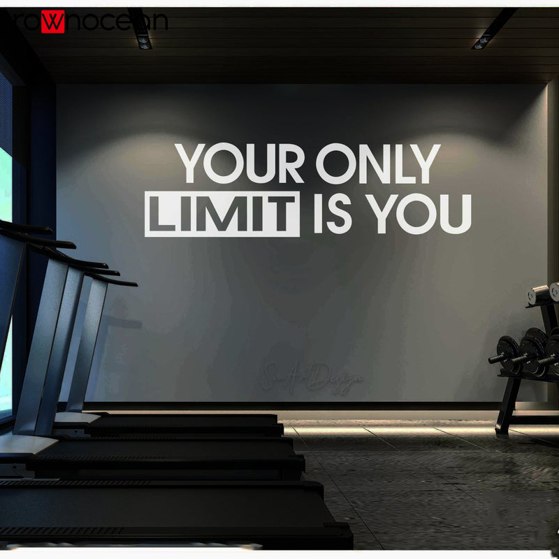 Home Gym Quotes - Autocollant mural pour salle de sport,