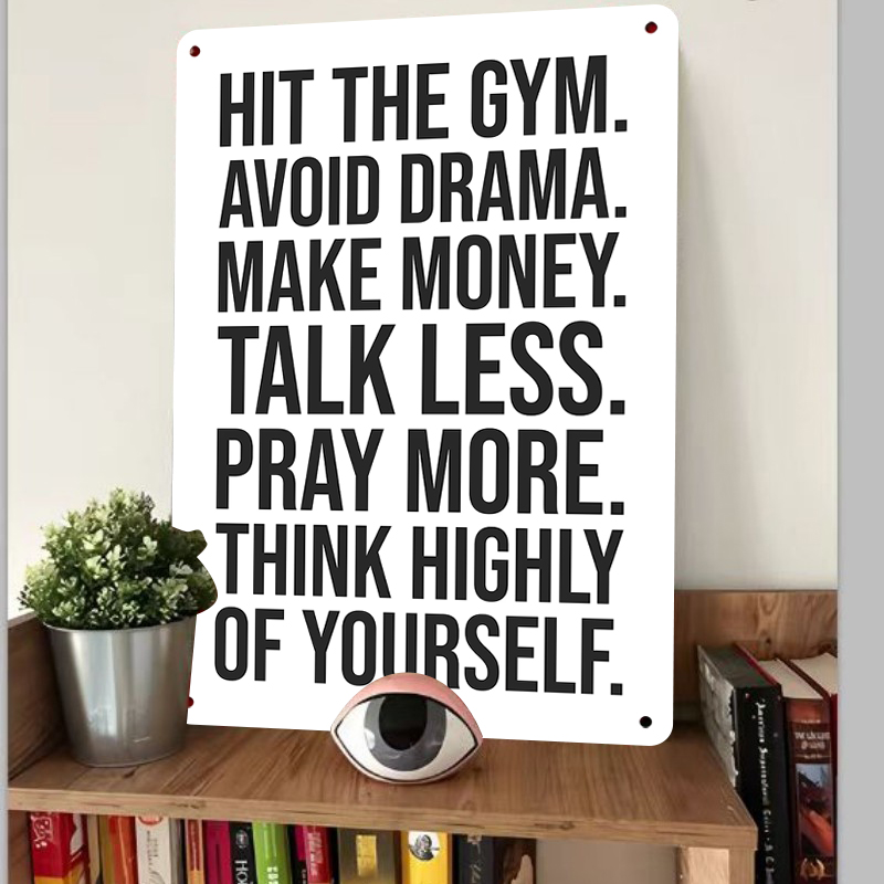 Panneau métallique en étain av - Home Gym Quotes avis et prix