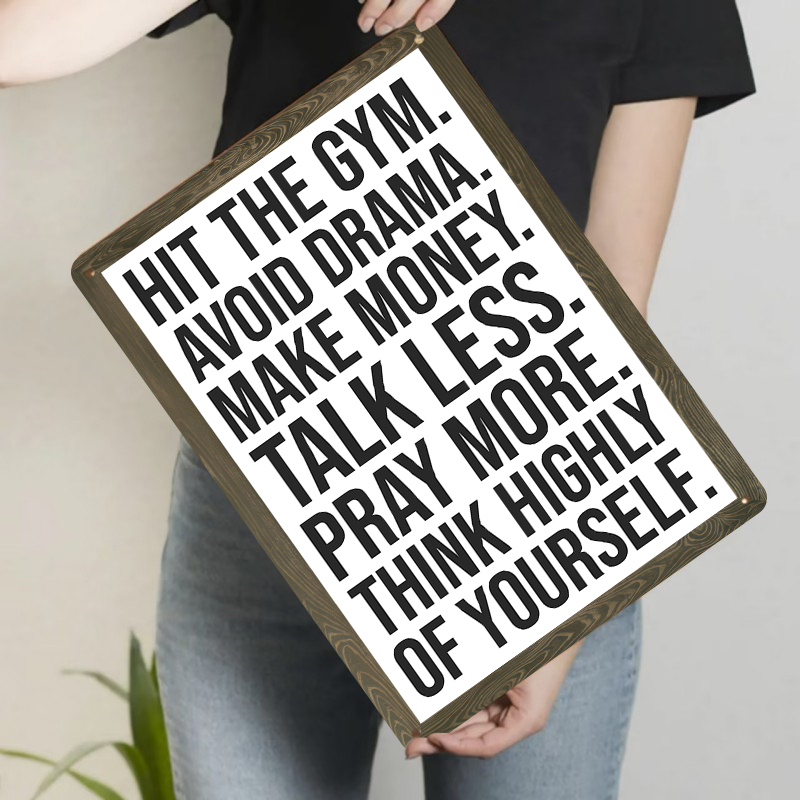 Panneau métallique en étain av - Home Gym Quotes avis et prix