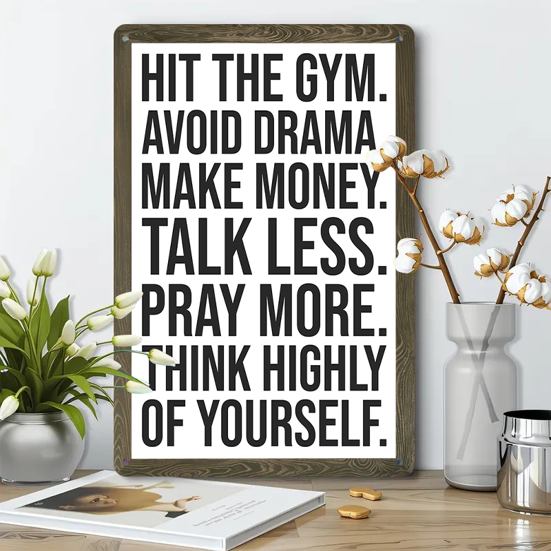 Panneau métallique en étain av - Home Gym Quotes avis et prix