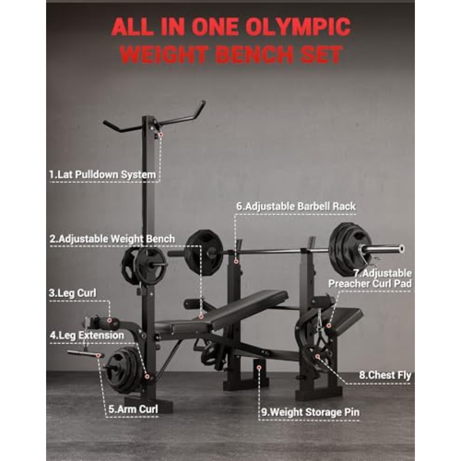 Banc de musculation pliable 8- - Home Gym Lat Pulldown avis et prix
