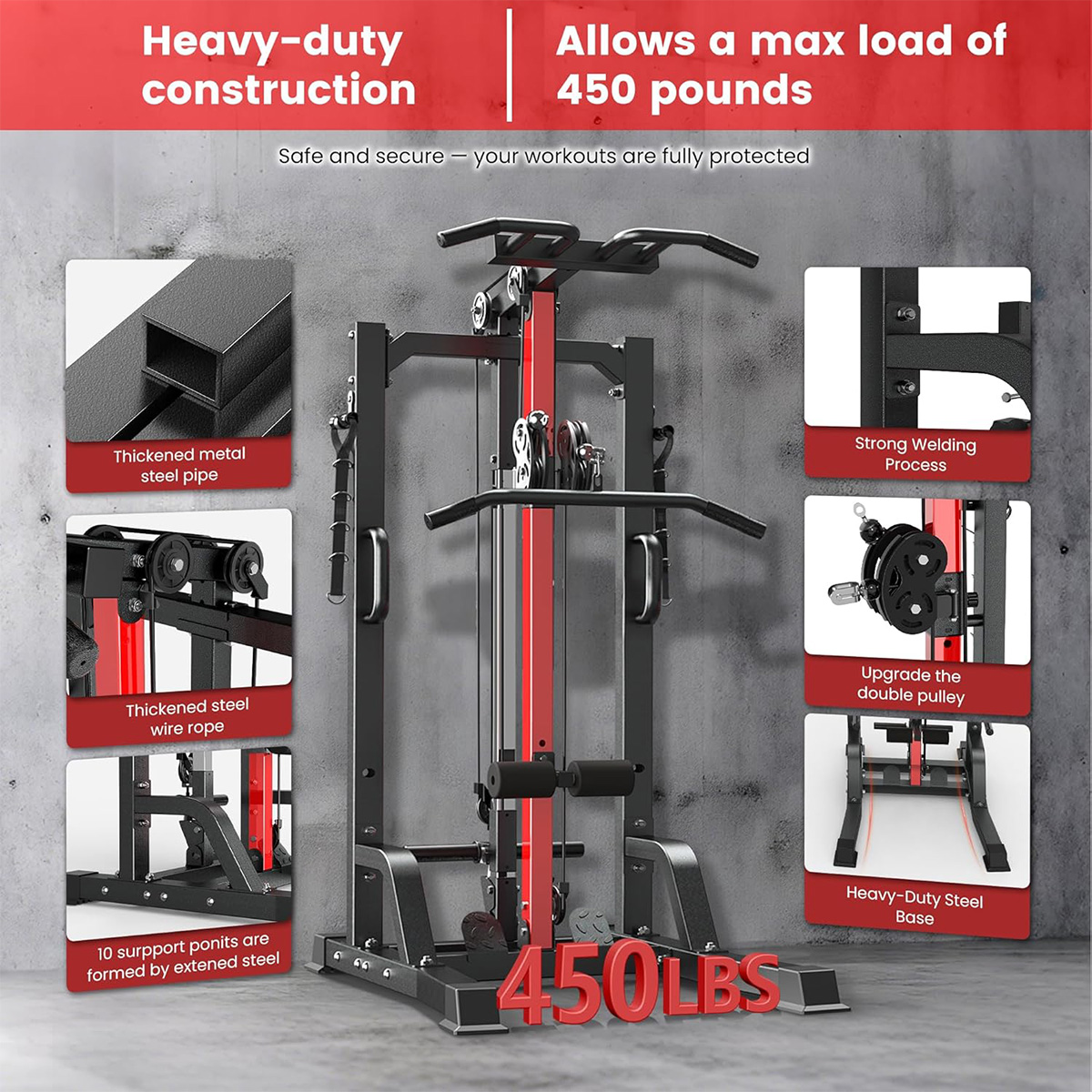 Machine de musculation Pooboo  - Home Gym Lat Pulldown avis et prix