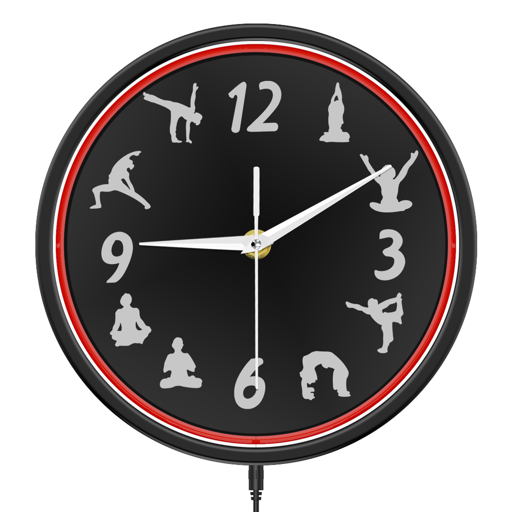 Horloge murale LED néon lumine - Home Gym Zen avis et prix