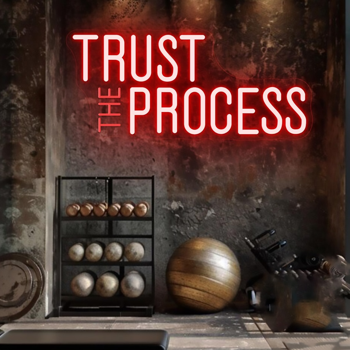 Enseigne néon « Trust The Proc - Home Gym Quotes avis et prix