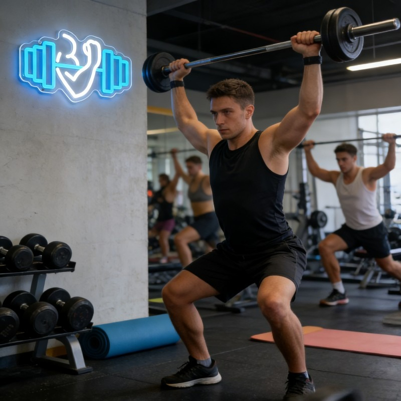 Enseigne néon LED Bicep Dumbbe - Home Gym Quotes avis et prix