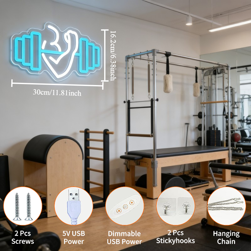 Enseigne néon LED Bicep Dumbbe - Home Gym Quotes avis et prix